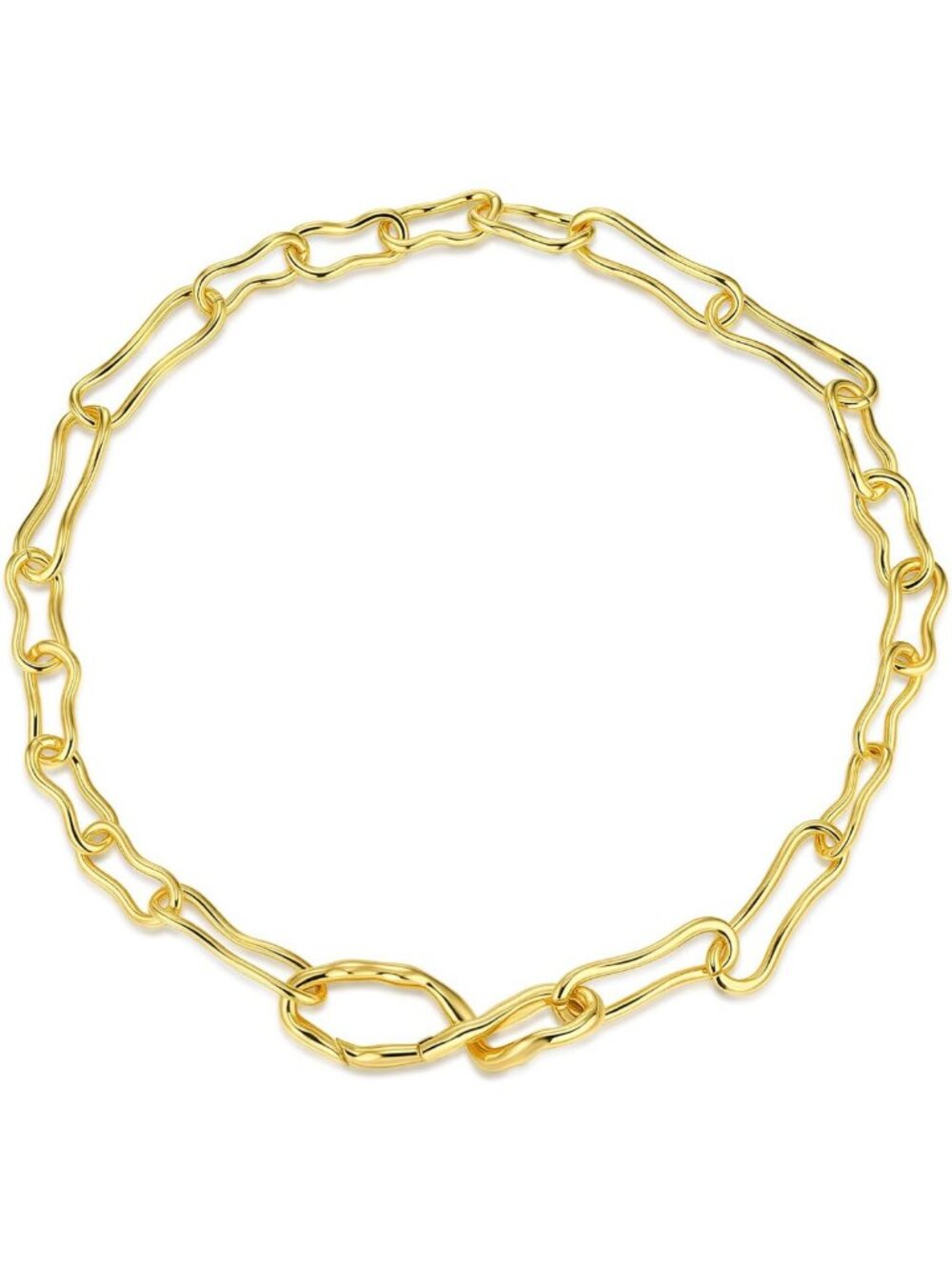 18K Gold Plated Stackable Adjustable Infinity Chain Necklace - Chunky Cuban